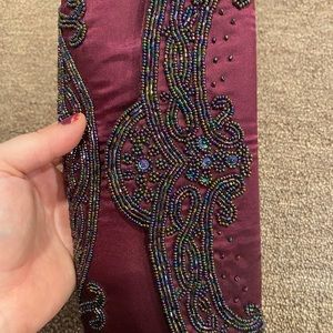 Rich Purple beaded Clutch